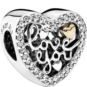 Pandora Love Script Heart Charm